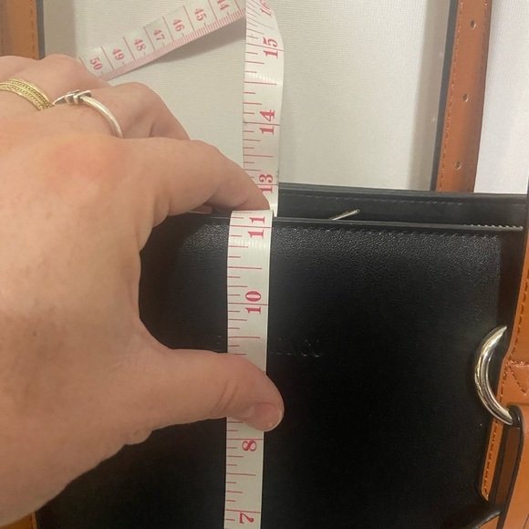 Westbronco NWOT black/brown vegan leather multi pocket tote work bag - Picture 4 of 13